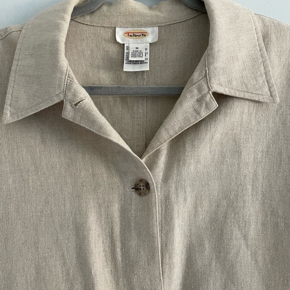 Talbots Tan Linen Blend Blazer Shacket - Picture 5 of 8